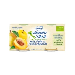 MELLIN Omogeneizzato Viaggio D'Italia Bio Mela Pera Percoca 2x100g