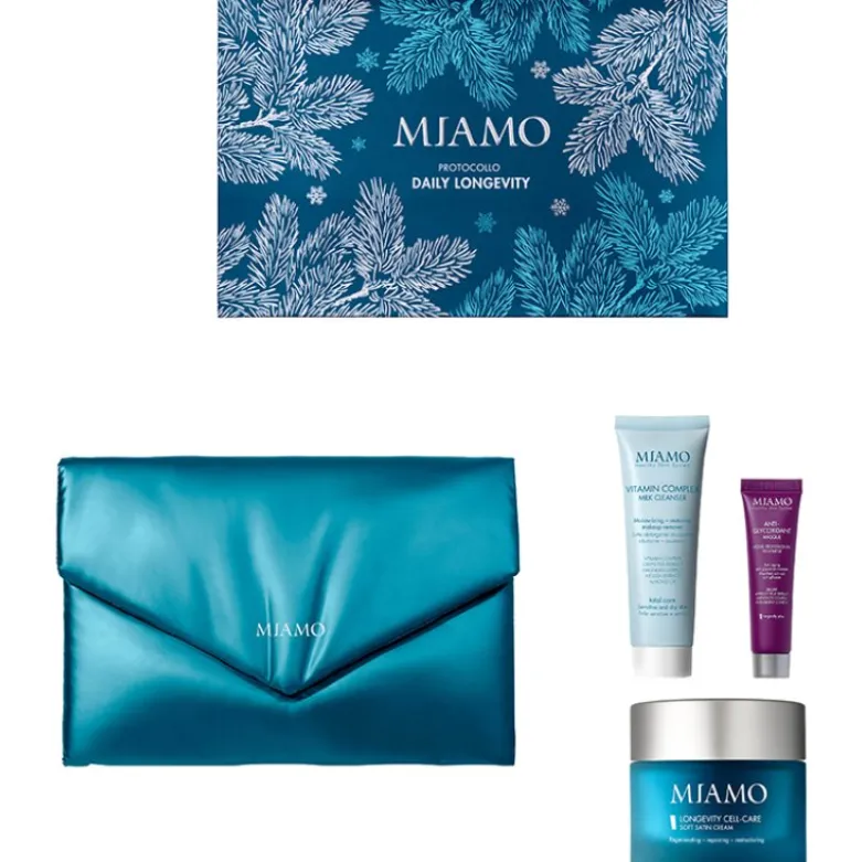 Miamo Cofanetto di Natale 2025 Protocollo Daily Longevity - Soft Satin cream + Milk Cleanser + Maschera antietà