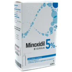 Minoxidil Biorga Soluzione Cutanea 5% - Per il trattamento dell'alopecia - 3 Flaconi da 60 ml