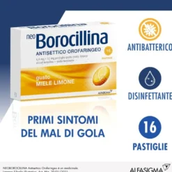 NeoBorocillina Antisettico Orofaringeo 16 Pastiglie Miele Limone
