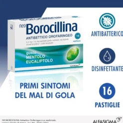 NeoBorocillina Antisettico Orofaringeo 16 Pastiglie Mentolo Eucaliptolo