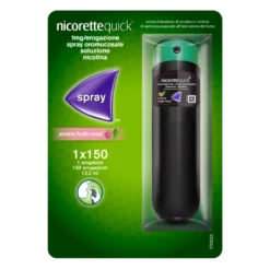 NicoretteQuick Spray - Per alleviare astinenza da nicotina - 1 Flacone 150 erogazioni Aroma Frutti Rossi
