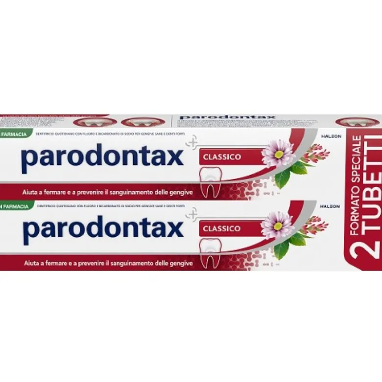 Parodontax Dentifricio Classico Bipack - Previene il sanguinamento delle gengive - 2 x 75 ml