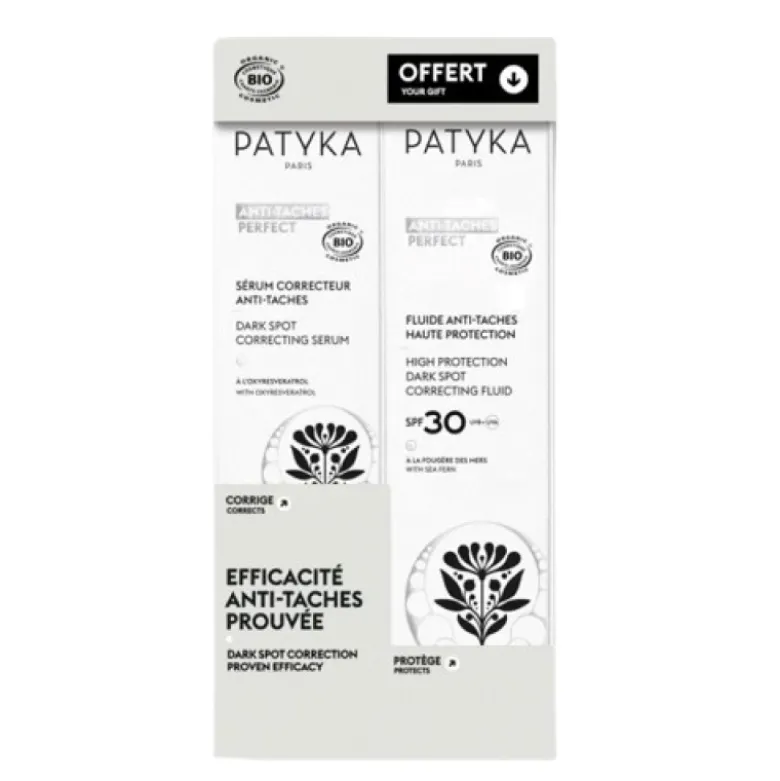 Patyka Cofanetto Antimacchie 2023 - Siero correttivo anti-macchie + Fluido viso anti-macchie SPF30
