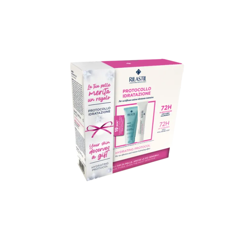 Rilastil Cofanetto di Natale Aqua - Protocollo idratazione - Detergente viso 50 ml + Gel crema 72h 40 ml