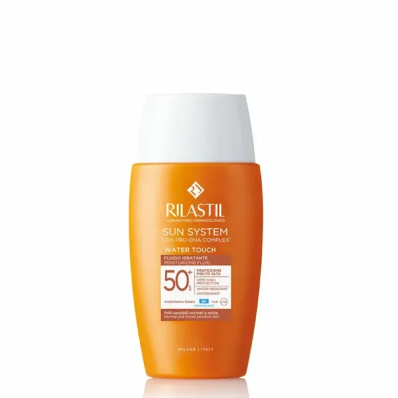 Rilastil Sun System Water Touch Fluido SPF50+ - Protezione solare per il viso - 50 ml - Nuova formula