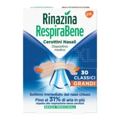 Rinazina Respirabene Cerotto Nasale Classico Adulti Formato Grande 30 cerotti