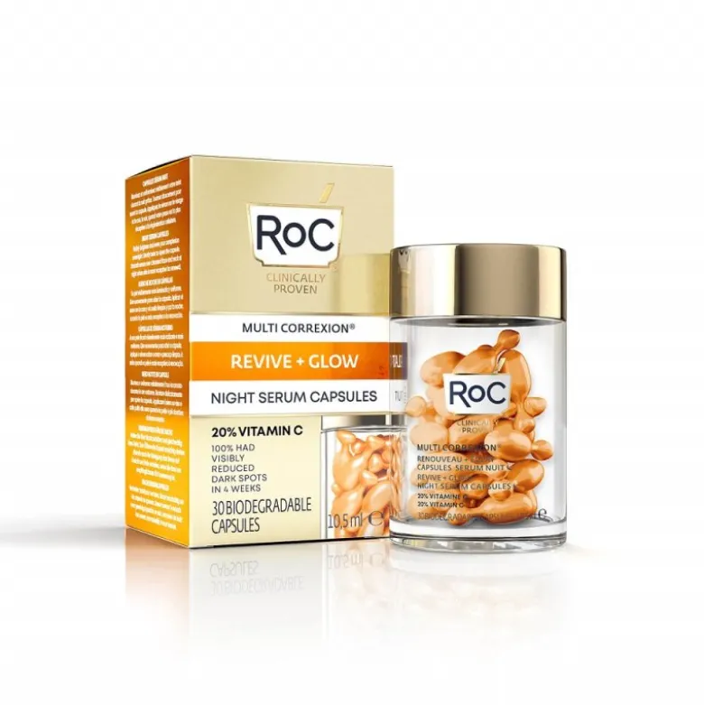 Roc Multi Correxion Revive + Glow Siero Notte Illuminante - Siero da notte in capsule - 30 capsule
