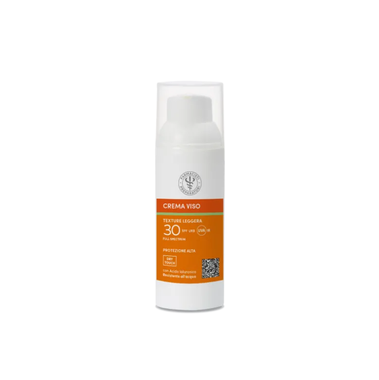 Solare Crema Viso Texture Leggera Spf30 Protezione Alta Antietà Antiossidante Laboratorio Farmacisti Preparatori 50ml