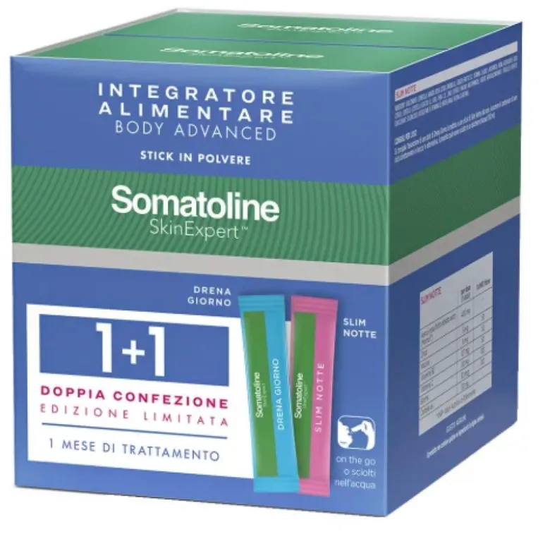 Somatoline Skin Expert Body Advanced Bipack - Integratore alimentare drena giorno + slim notte - Edizione Limitata - 14 + 14 stick