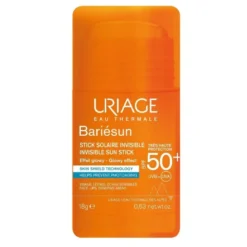 Uriage Bariesun Stick Solare Invisibile SPF50+ - Stick effetto glow per zone sensibili - 18 g