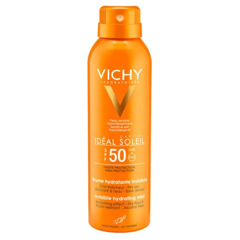 Vichy Ideal Soleil Spray Viso Invisibile SPF50 - Protezione solare molto alta per il viso - 75 ml