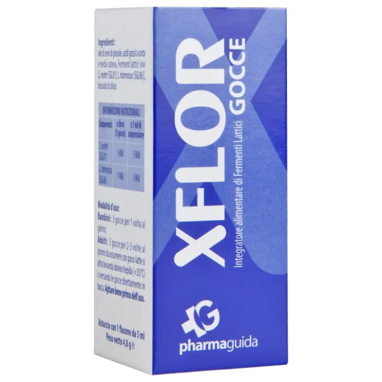 Xflor - Integratore per l'equilibrio della flora batterica intestinale - Gocce - 5 ml